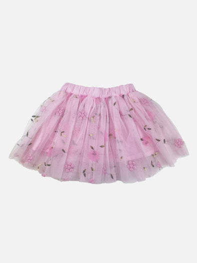 angelica embroidered tulle skirt || begonia pink