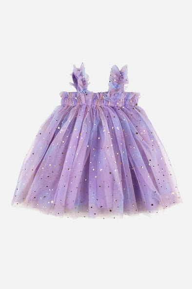 tulle moon & stars dress || purple rainbow