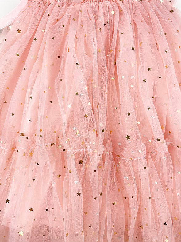 tulle celestial tie dress || peachy pink