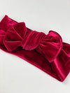velvet knot headband || scarlet
