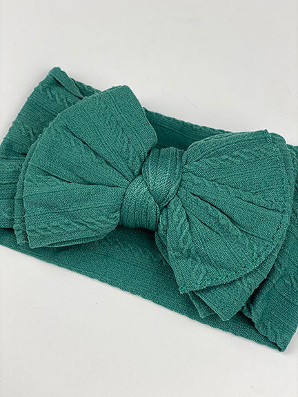 big bow knotted headband || emerald