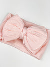 big bow knotted headband || powder pink