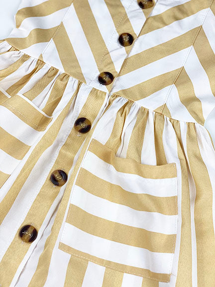 chevron striped dress || honey gold