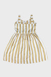chevron striped dress || honey gold