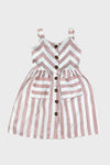 chevron striped dress || rose