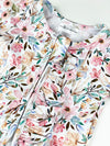 long sleeve ruffle onesie || peony floral