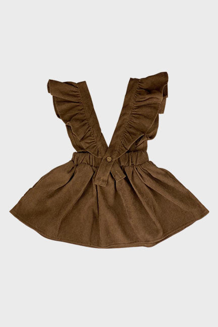 corduroy suspender skirt || beech wood