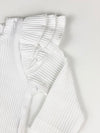 long sleeve ruffle onesie || white