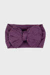 big bow knotted headband || argyle purple