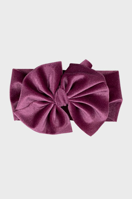 velvet big bow headband || violet quartz