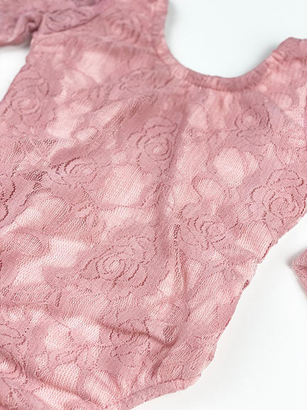 floral lace onesie || rose