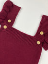 knitted suspender romper || rhubarb