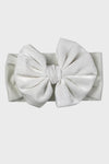 velvet big bow headband || white