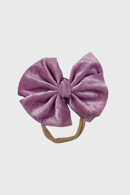 velvet bow headband || orchid