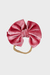 velvet bow headband || tea rose