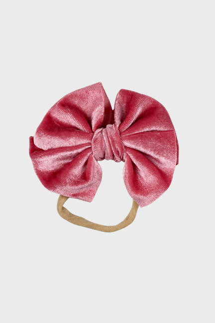 velvet bow headband || tea rose