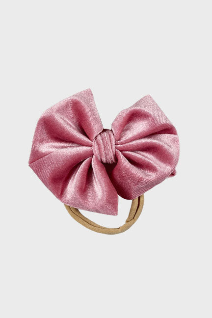 velvet bow headband || dusty rose