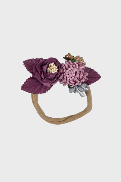 embellished floral headband || violet quartz