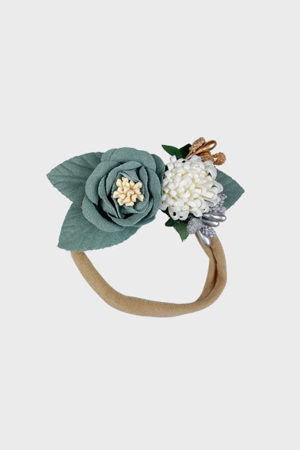 embellished floral headband || sage