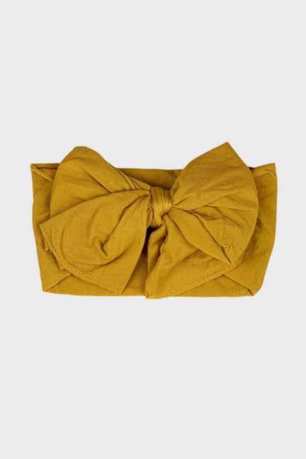 nylon big bow headband || gold