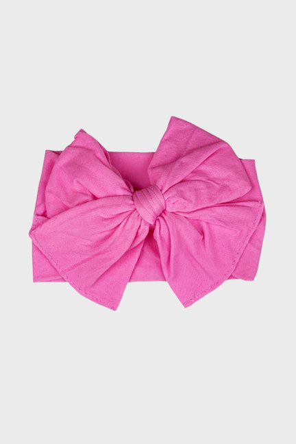 nylon big bow headband || bubble gum