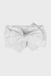 nylon big bow headband || white