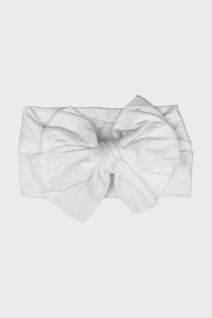 nylon big bow headband || white