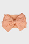 nylon big bow headband || peach