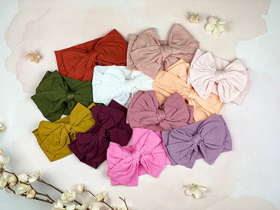 nylon big bow headband || orchid