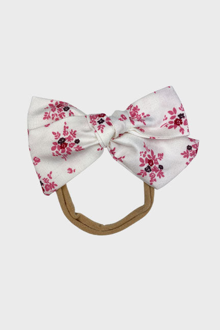 floral bow headband || fuchsia