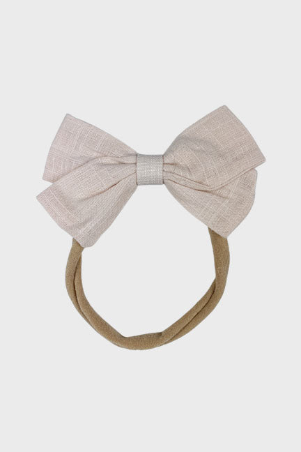 linen bow headband || biscotti