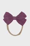 linen bow headband || dahlia