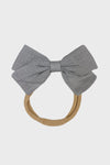 linen bow headband || stone