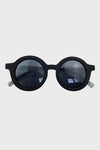 retro round sunglasses || black