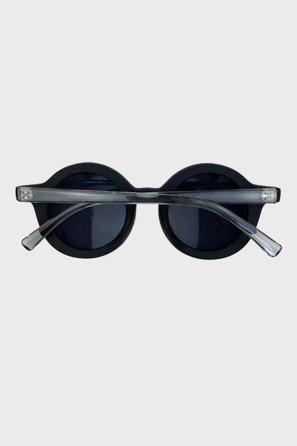 retro round sunglasses || black