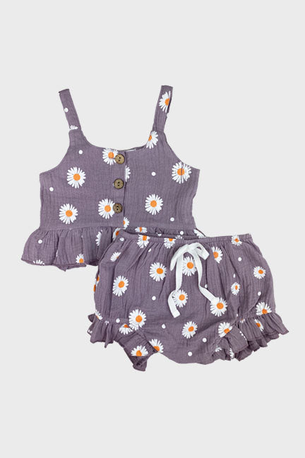 daisy 2 pc linen set || lavender