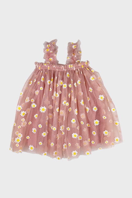 トップス DAISY TULLE TOP Bibiy Peach Daisy Dress and Headband - Tulle Dress - Daisy Baby