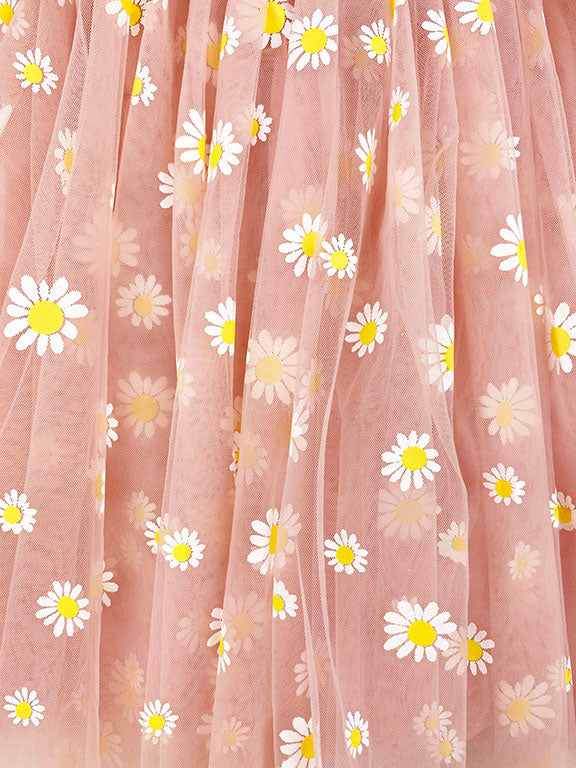 tulle daisy dress || pink