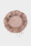 straw flower hat || pink