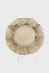 straw flower hat || beige