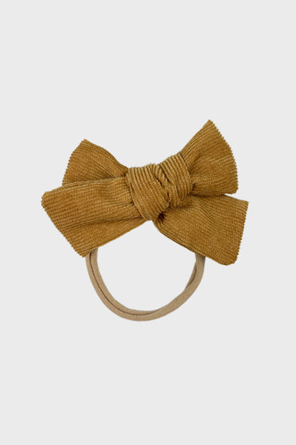 corduroy bow headband || gold