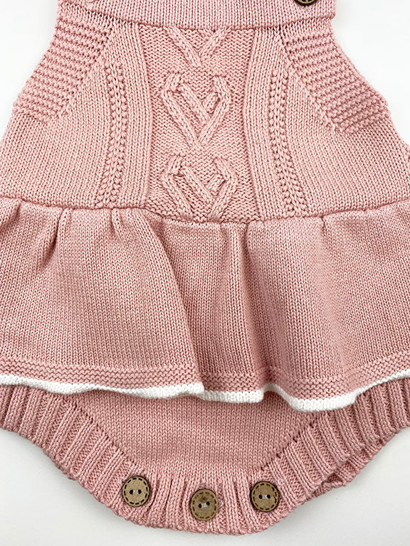 fiona knitted 2 pc set || rose/white
