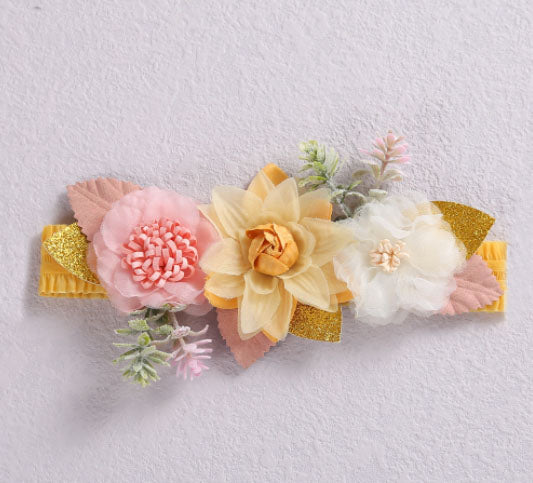 embellished floral headband || honey gold