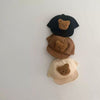 infant fuzzy bear hat || toffee