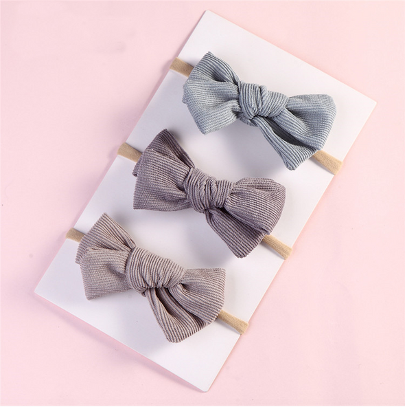 corduroy bow headband || lilac