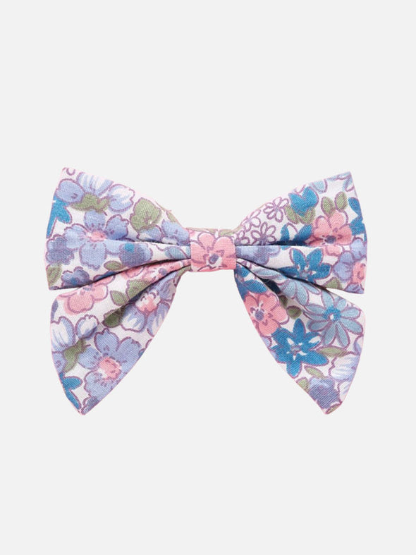 floral bow hair clip || pinky blues