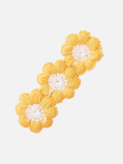 daisy crochet hair clip || honey gold