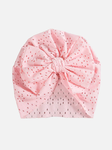 eyelet big bow head wrap || princess pink
