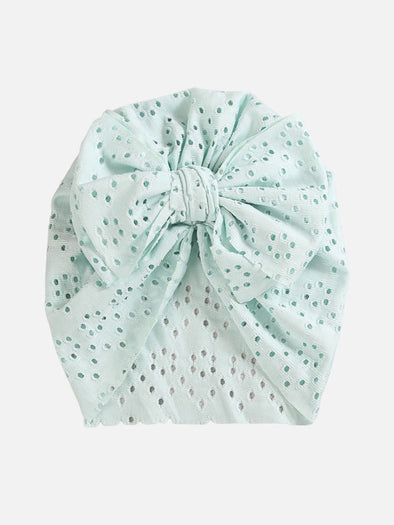 eyelet big bow head wrap || mint