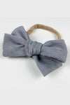 corduroy bow headband || stone